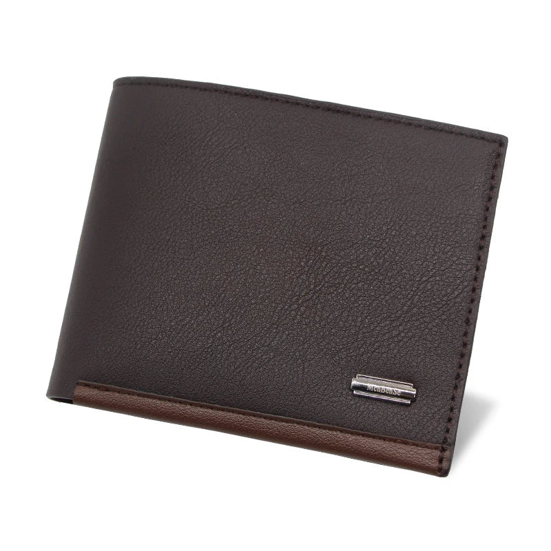 Wholesale Designer Custom Classic Casual Men Quilted Wallet PU Leather Brown Wallet