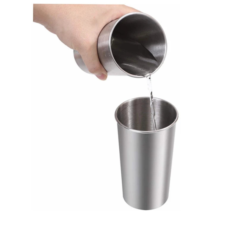 Hot Selling Stainless Steel Cups Metal Shatterproof Stackable Pint Drinking Cups for Adults or Kids