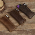 Fashion PU Leather Cover Case for Portable Lighter Keychain Outdoor Protective Pouch for Camping & Hiking