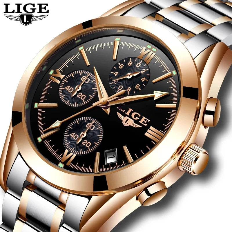 LIGE Watch 9839 Relogio Masculino New Fashion Top Sport Watches Men Wrist Waterproof Quartz Clock Man Casual Gift Wristwatch
