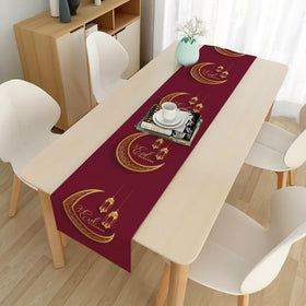 33*200CM Eid Mubarak Tablecloth Ramadan Decorations Muslim Festival for Home Birthday Wedding Party Supplies XJ0195-C