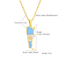 BINSHUO Wholesale Custom Stainless Steel Jewelry Drop Oil Argentina Nation Map Flag Men Pendant Charm Couples Necklace for Women