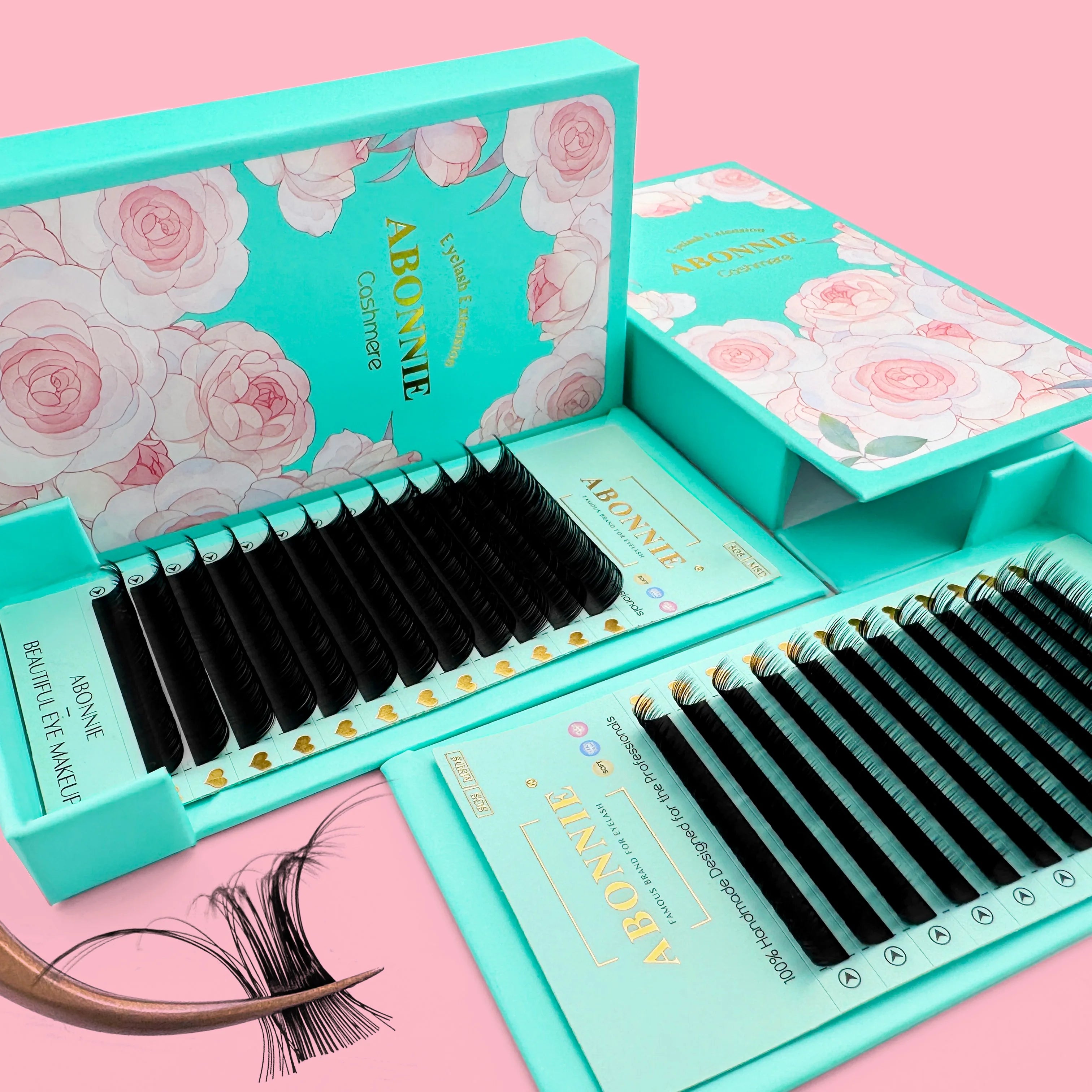 0.03 005 C CC D Dd Individual Eyelash Extension Supplies Korean Pbt Fiber Volume Lash Extensions Matte Black Cashmere Lash Trays