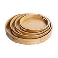 Wholesale Customized Bamboo Fiber Tray Round Bamboo Tray Bamboo Storage Round Tray