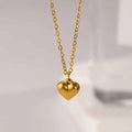 Wholesale High-Grade Heart Pendant Necklace 18K Gold-Plated Stainless Steel Polished Charm for Valentine's Day Party Islamic