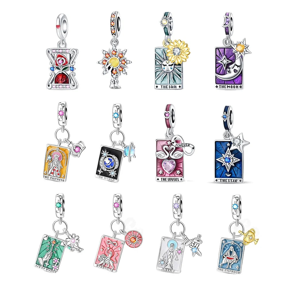 [Codedog] Tarot Star Moon Day Love Earth 3mm Silver Plated Charm Bead Factory Direct Sales Original Design DIY Fine Jewelry Gift