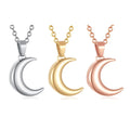 Customizable Hollow Memory Moon Stainless Steel Gold PVD Blank Necklace Children's Women/Men Fashion Pendant Durable Chain