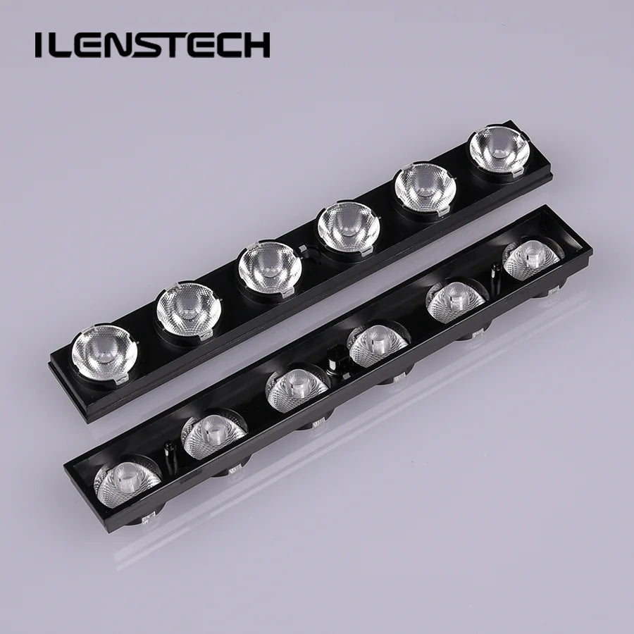 Led Lens Pmma Optic Lenses for Linear Light 25 Degree 6 Optics Strip Light Lens with Black Holder