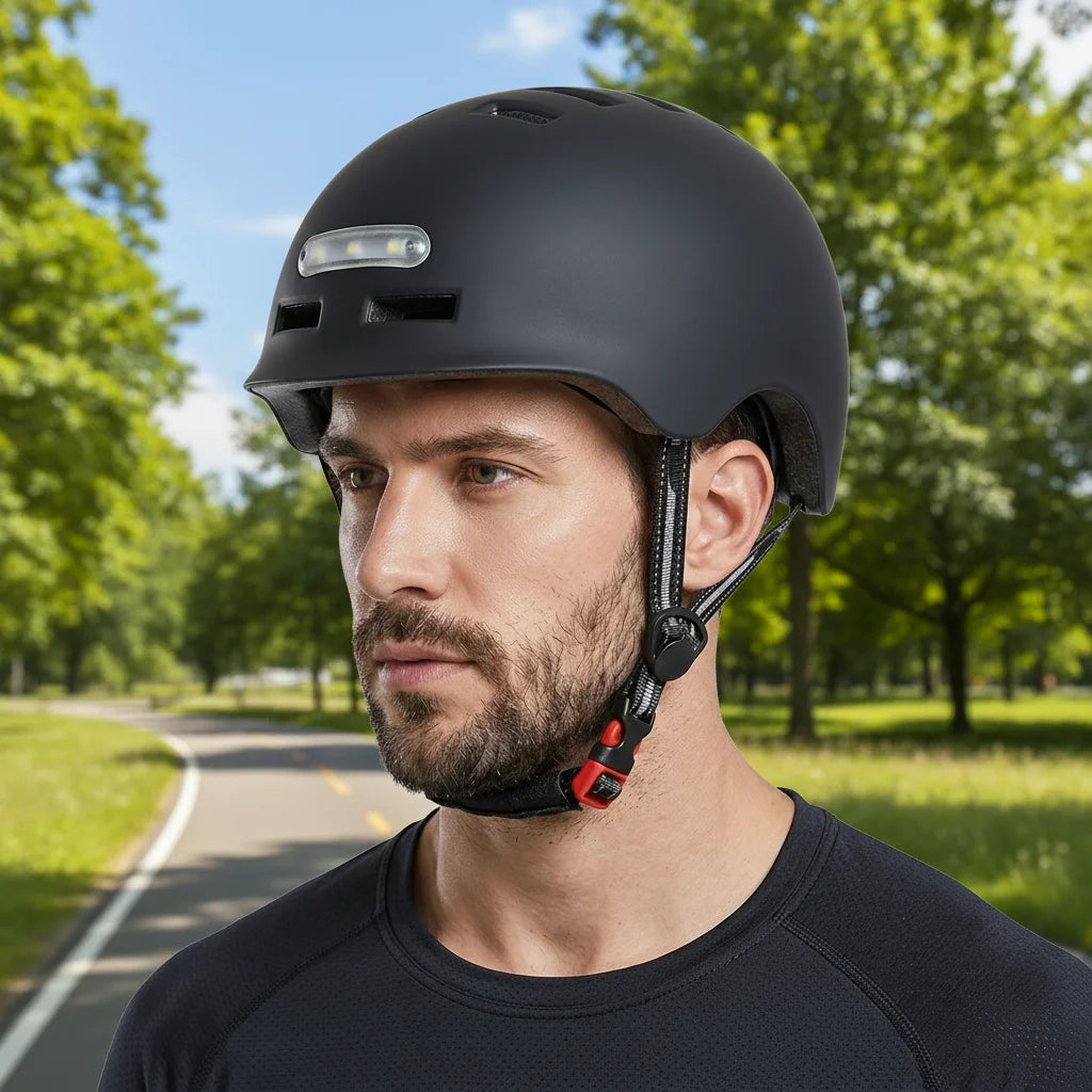 Commuter LED Warning Flash Bike Helmet Bicycle Riding Scooter Helmet with Light for Electric Scooter and Bike Bicycle Cycling