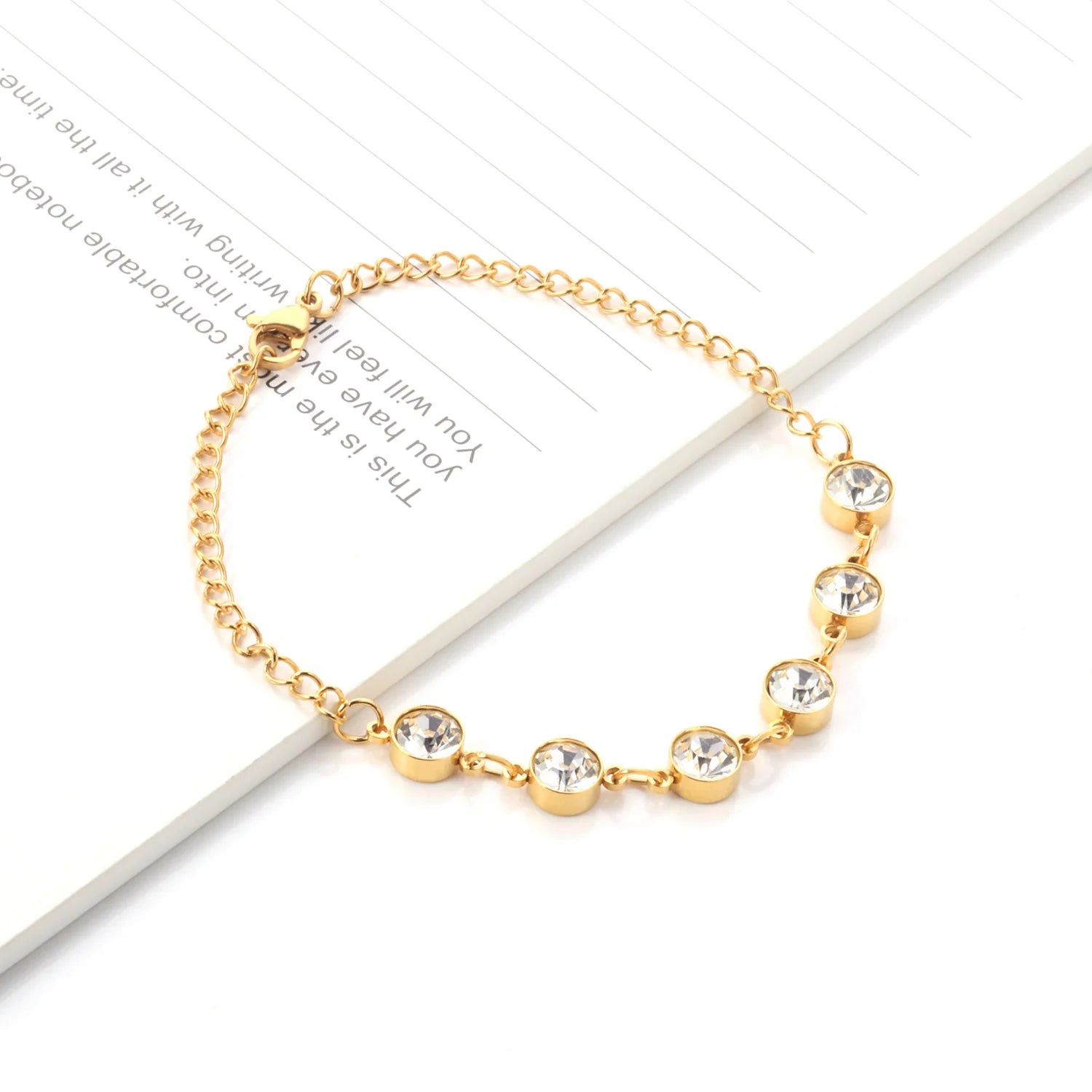 White Zircon Pendant Chain Bracelet Design for Women and Girls in Wholesale Price As Summer Gift