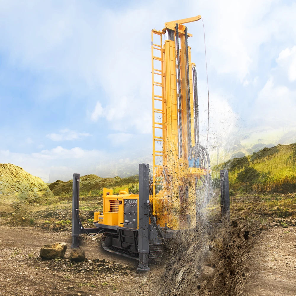 400m Crawler Mounted Deep Water Well Drilling Rig Rotary Borehole Well Machine
