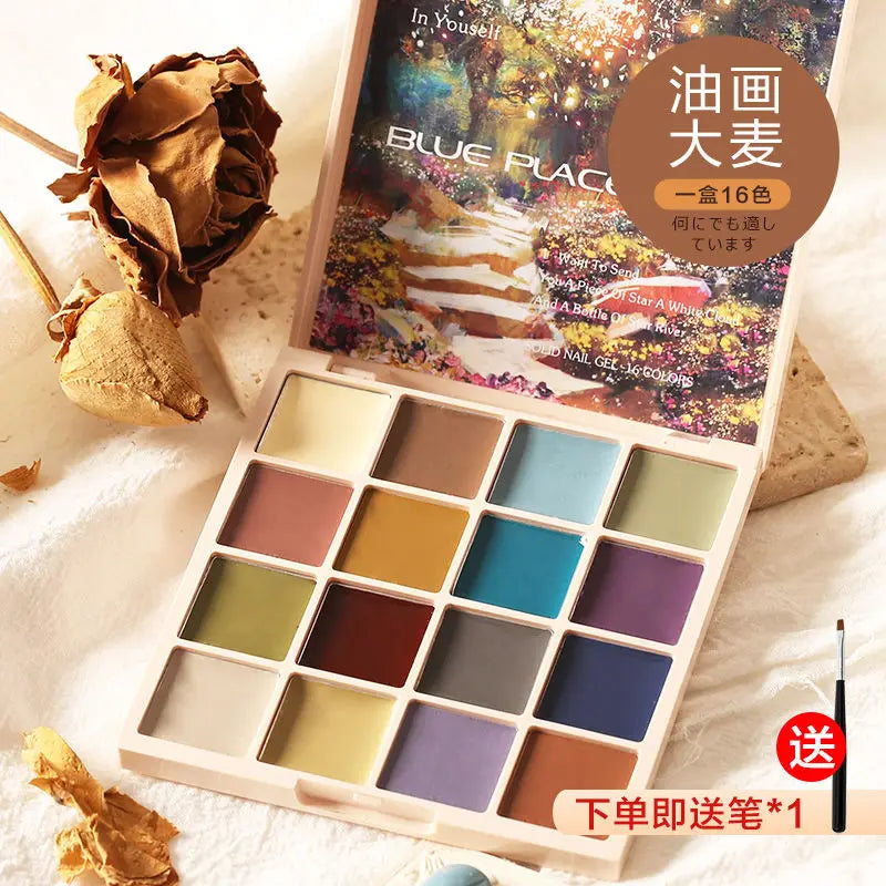 Wholesale Luxury 16 Colors Palette Portable Solid Cream Nail Gel Polish