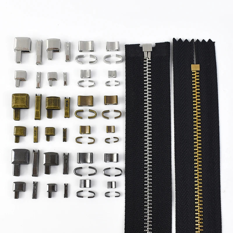 Meetee ZT923 3# 5# 8# 10# Zipper Repair Accessories U Shaped Pure Copper Combination Tail Bottom Stop Closed End Zipper Parts