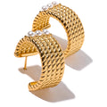 JINYOU 1581 Stainless Steel C Shape Geometric Artificial Pearls Wide Hoop Earrings Gold Charm Trendy Fashion Quality Jewelry New