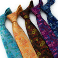 Shengzhou Custom Men's Retro 8CM Tie Polyester Jacquard with Tie Flower Design for Weddings and Banquets