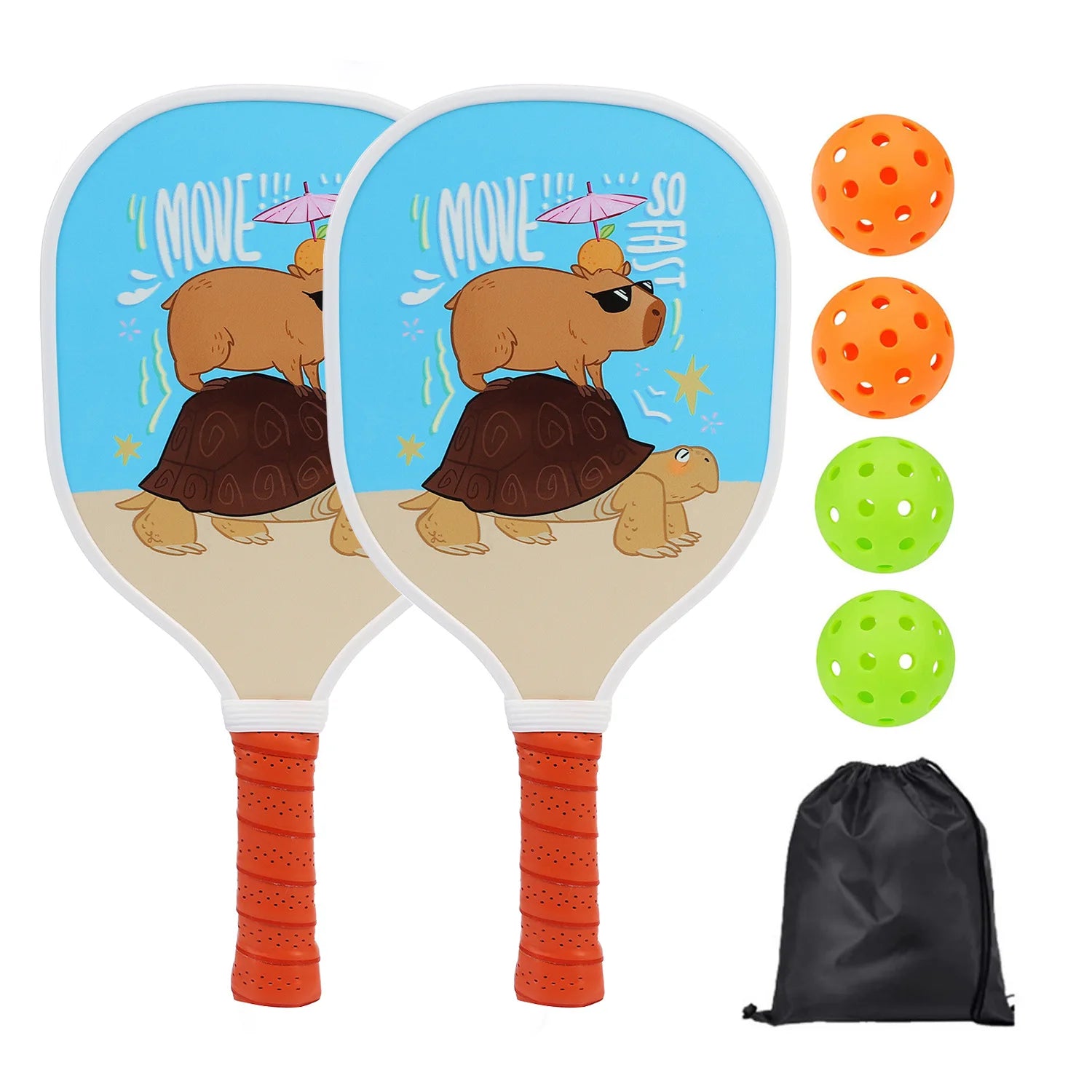 USAPA Approved Pickleball Paddles Set of 2 Durable Wood with UV Printing Leaves Pattern Children's Pickleball Rackets