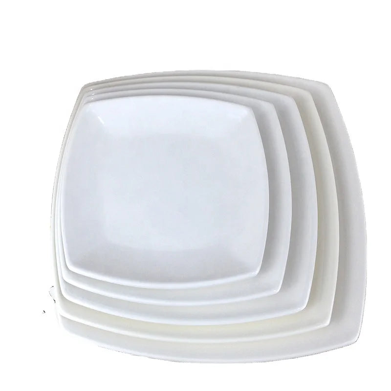 Factory Wholesale Restaurant Dinnerware 11 Inch  Cheap Bulk Fast Food Serving Square Melamine Plate