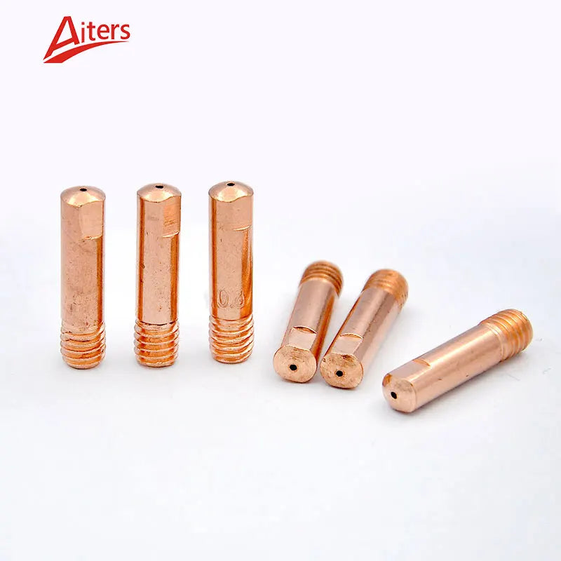 MIG Welding Consumables Euro MB15AK Contact Tip Welding Tips M6x25 0.6mm 0.8mm 1.0mm 1.2mm Red Copper CuCrZr Threaded Connection
