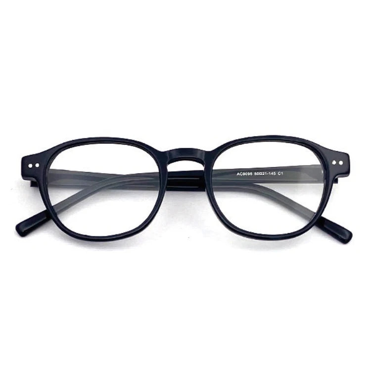 Premium Vintage Eyewear Frames for Men All Face Black Acetate Eyeglasses Gafas De Acetato Negro