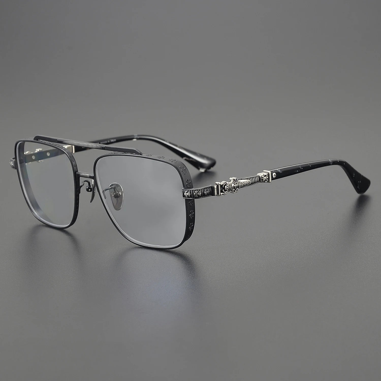 CH8012 New Good Quality Marble Black Photography Square Fashionable Compliant Ti Pilot Square Frame Myopia Prescriptions Glasses