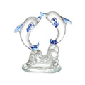 EURAN Carved Crystal Glass Dolphin Figurine Blown Glass Animal Sculpture Eco-Friendly Fairy Style Table Decoration Etched