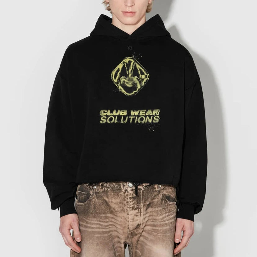 Custom Print Cotton Heavyweight Pullover Graphic Hoodie Manufacturer OEM Plain Black Dtg Print Cut Edge Cropped Hoodie Men