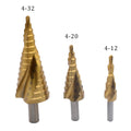 SDPSI3pcs/set 4-12 4-20 4-32 mm Round Drill Hole Cutter Bit Set High Speed Steel HSS Spiral Grooved Center Drill Bit