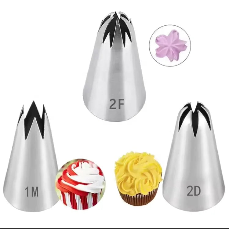 Hot Sale Wilton Nozzle 1M / 2D / 2F Stainless Steel Icing Piping Tips Cake Decorating Nozzles