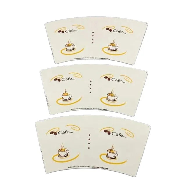 Wholesale Disposable Customized Printing Single Wall Double Wall Pe Coated  Black Paper Cup Sleeve Fan With Bottom for Coffee