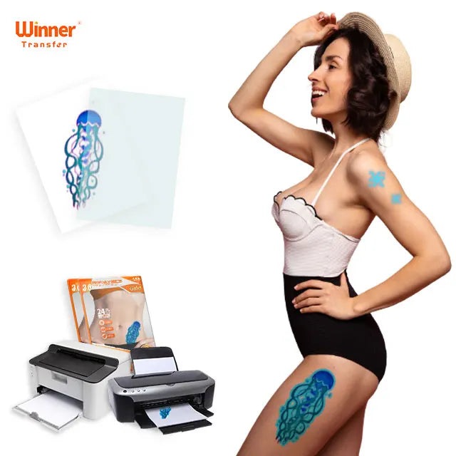 Winner Transfer Easy to Transfer Luminous Blue Tattoo Paper Tattoo Printer Temporary for Body Skin
