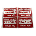 Deliver Immediately Red Handle Care Thank You Label Fragile Sticker with Strong Adhesive for Candle Craft Carton Packaging