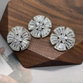 Novel Design Rhinestone Buckle Metal Shank Button Shape Flower Zircon Buttons Diy Decor Clothes Denim for Women Coat