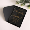 Unique Transparent Acrylic With Gold Foil Envelope for Wedding Birthday Event Invitation Cards DIY Logo Clear Acrylic Cards
