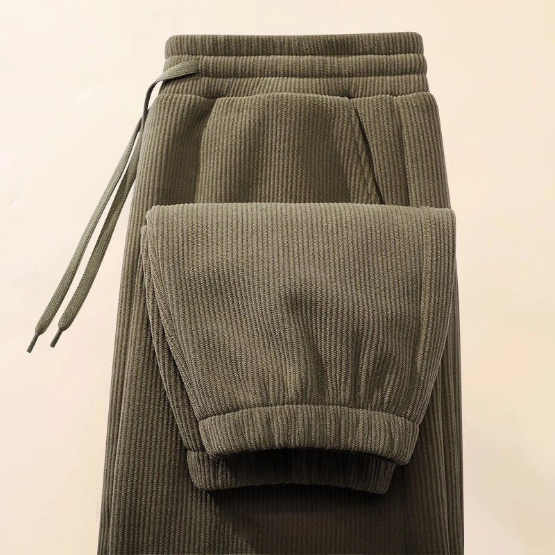Wholesale Men Corduroy Long Pants Loose Street Retro Men's Sport Trousers Jogger Elastic Waist Casual Pants