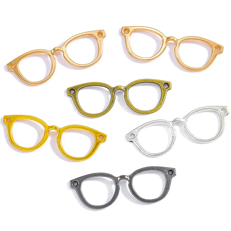 5 Colors Glasses Charms Pendant Jewelry Making Accessories DIY Crafts 55*19mm J214