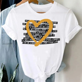 Custom Women Short Sleeve Tendance Casual T Shirt Graphic Print Ripped Crop Tops Casual Beautiful Magic Pattern Plus Size Tee