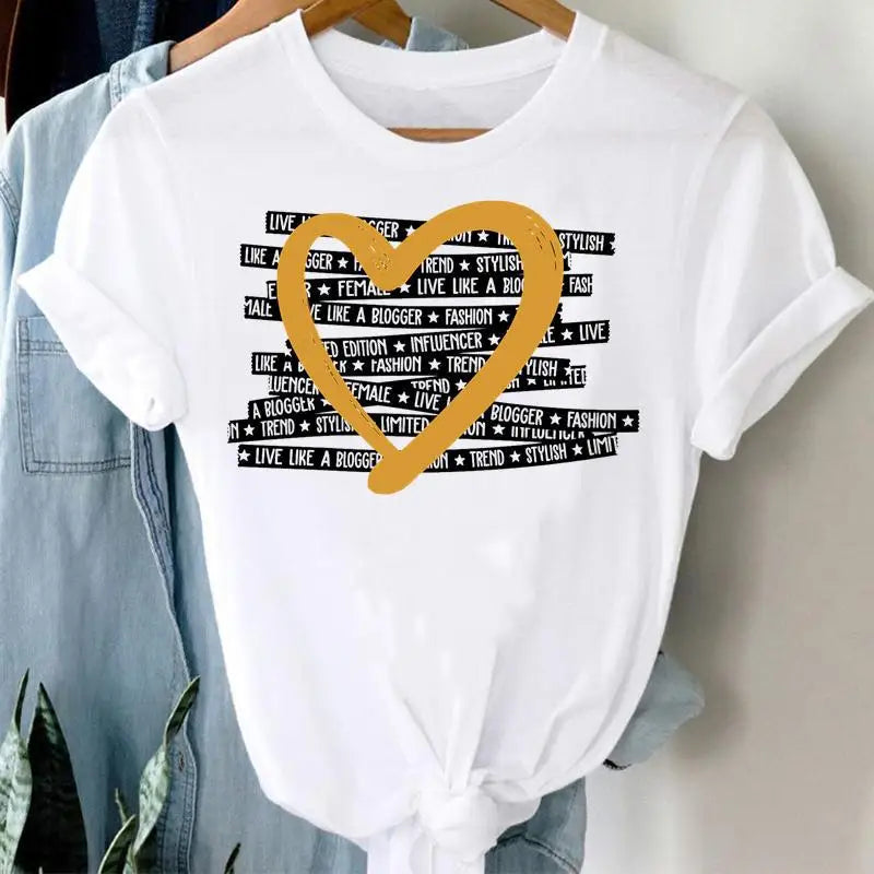 Custom Women Short Sleeve Tendance Casual T Shirt Graphic Print Ripped Crop Tops Casual Beautiful Magic Pattern Plus Size Tee