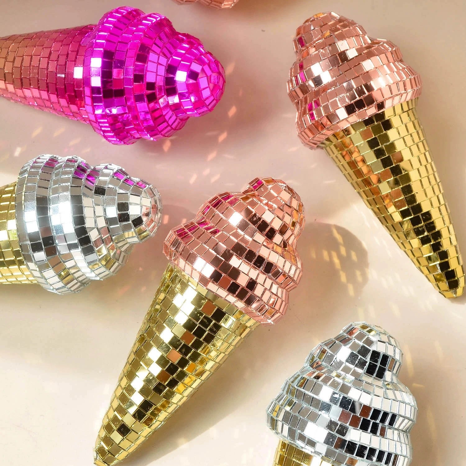 Creative Decoration Gift Party Hanging Colorful Mirror Ball Event Decor Disco Ice Cream