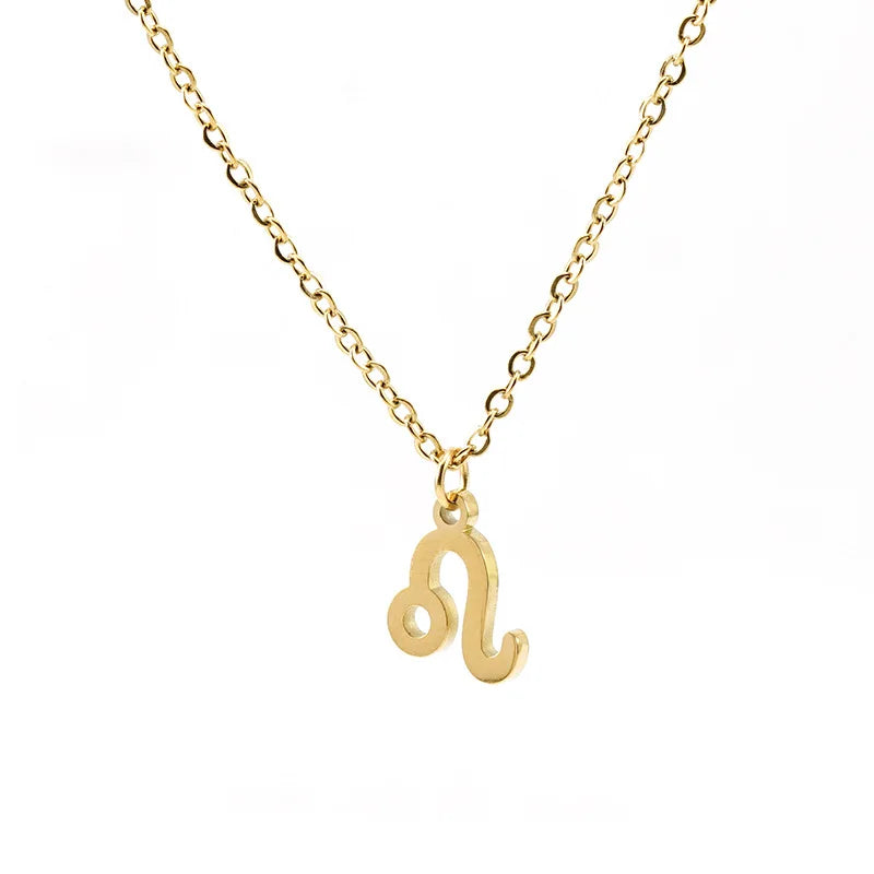 Factory Supply Custom OEM ODM 18K Gold Vacuum Plate Zodiac Name Necklace Stainless Steel for Women