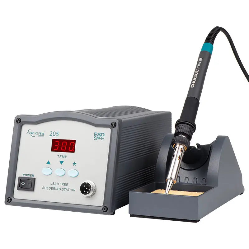 Chuera 205 150W High Frequency Solder Station Lead-Free Digital Display Password Temperature Lock Auto Sleep Soldering Machine