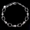 Sterling Silver 7*9mm Semi Mount Bracelet Empty Support Blank Claw Setting S925 Mountain Base Holder Without Stone for Inlay DIY