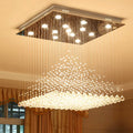 Modern Customizable Spiral Glass Rod LED Crystal Chandelier Elegant Ball Pendant Ceiling Light for Hotel Villa Staircase Room