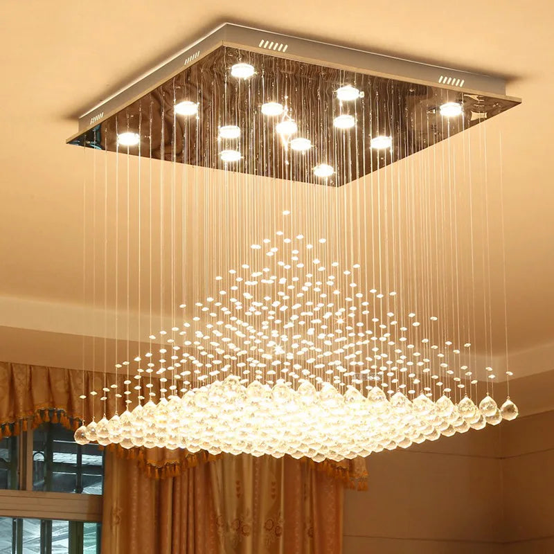 Modern Customizable Spiral Glass Rod LED Crystal Chandelier Elegant Ball Pendant Ceiling Light for Hotel Villa Staircase Room
