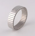 Italian Charm 16 Wide Stainless Steel Unisex Personalized Full Light Bangle Fashionable Punk Style Crystal Rhinestone Bracelet