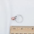 R030527 DIY 6-8mm Natural Freshwater Pearl Ring Accessory 925 Sterling Silver Adjustable Size Engagement Jewelry Ring for Women MegaBDM