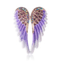 Trendy Oil Drop Wings Brooch Pin Metal Craft Rhinestone for Clothes Decoration Popular Number Pattern Plating Technology