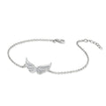 Sterling Silver 925 Bracelets for Women With Sparkling Zircon Charms Angel Bracelets Jewelry