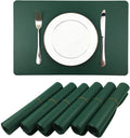 Custom Green Leather Table Non slip Kitchen Placemat Set