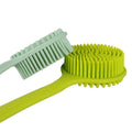 Long Handle Double Sides Silicone Body Cleaning Brush Easy to Clean Waterproof Cleansing Exfoliating Bath Scrubber