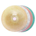 Wholesale Luxury 13Inch Green Black With Pineapple Textured Pattern Electroplating Gold Rim Glass Fruit Wedding Charger Plate